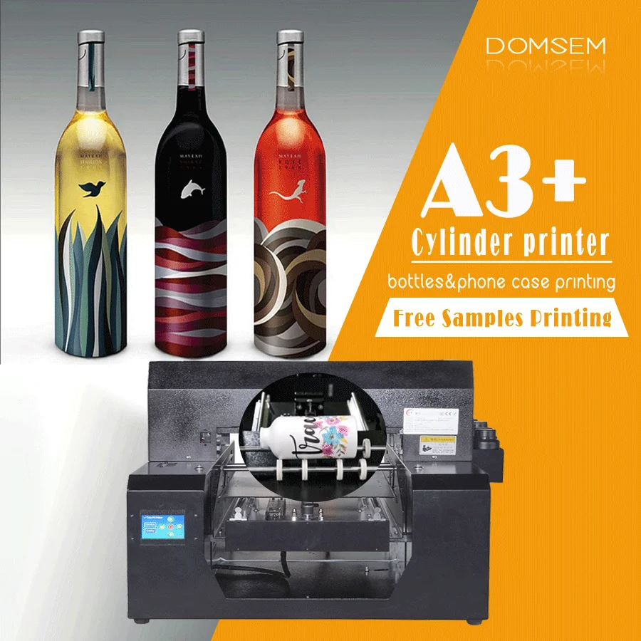 Full Automatic Print Machine With Cylinder Rotating Device For Wine Bottle UV Printer