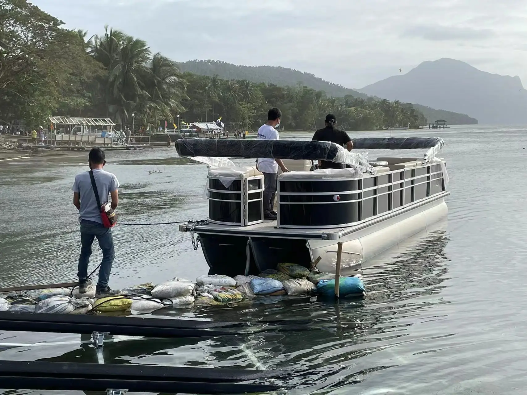 2022 style aluminum pontoon boat passenger ferry inshore lake and river 26ft