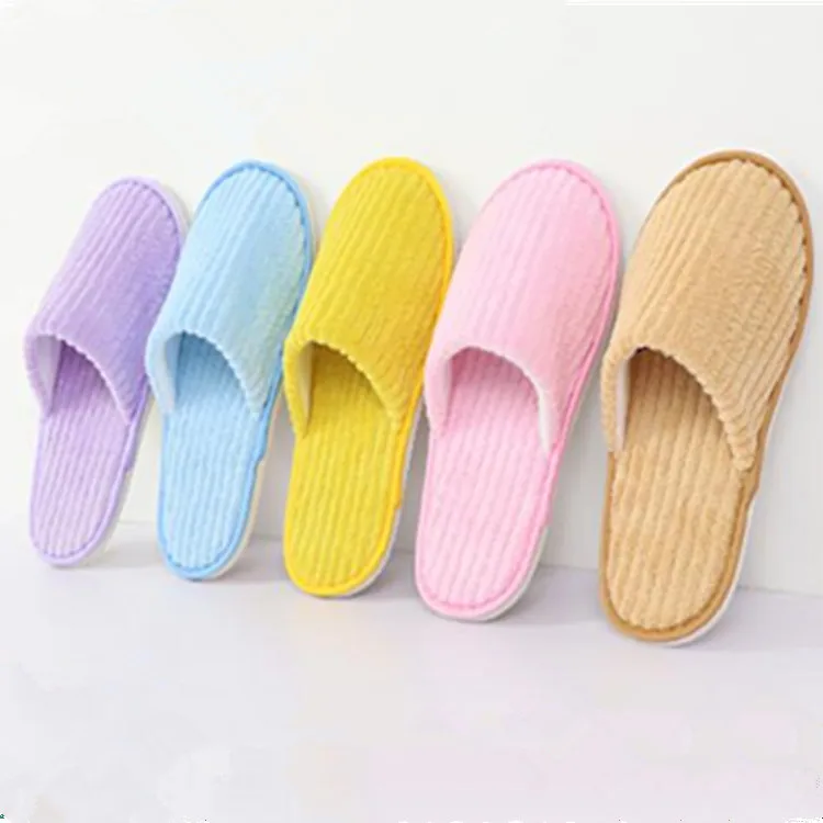 can be customized Washable coral fleece disposable plush warm non-slip bathroom bath personalized luxury hotel hotel slippers