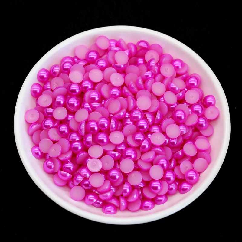 Hot Flat Back AB Pearls Loose Jewelry ABS Plastic Half Pearls Nail Art Handmade Craft DIY Rhinestone Beads Flatback Rhinestones