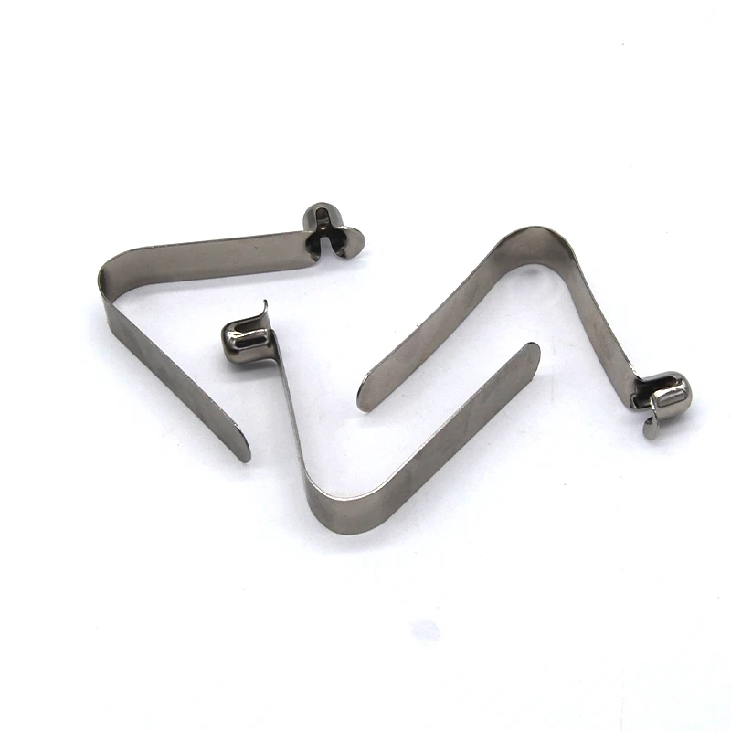 OEM Custom Stainless Steel Copper Fasteners V Shape Spring Metal Double Button Clip
