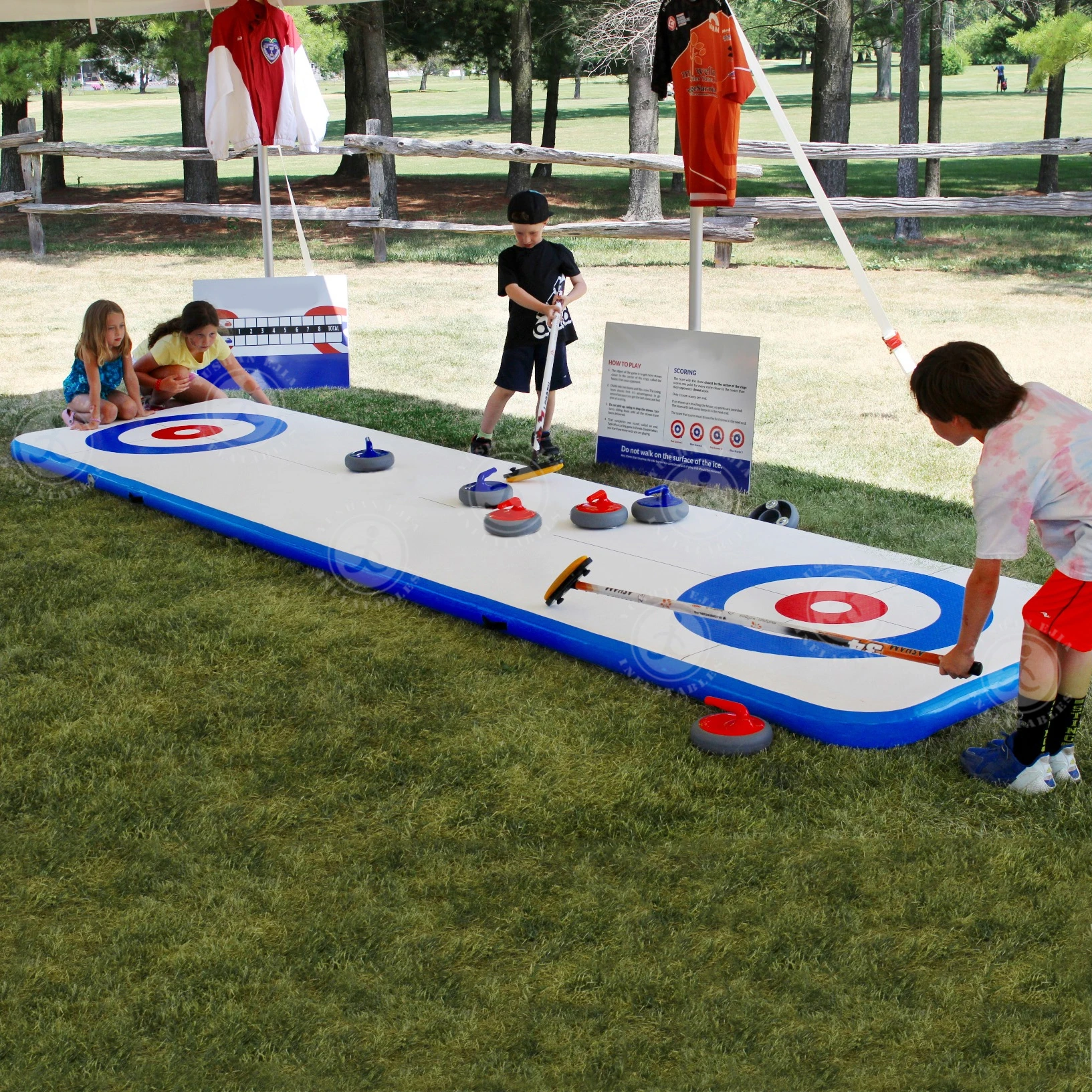 Events Winter Event Curl Anywhere Outdoor Games Street Curling Rink Floor For Event Marketing