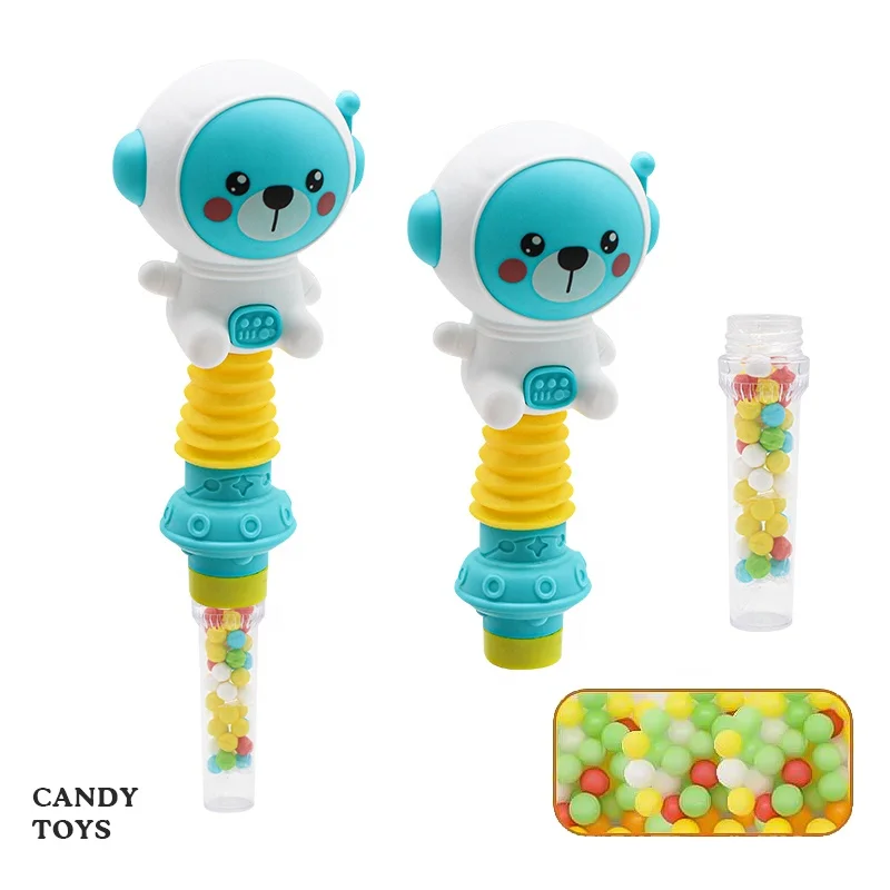 Hot Selling children lovely cartoon shaky  spaceman HALAL FDA candy and toys for boys and girls