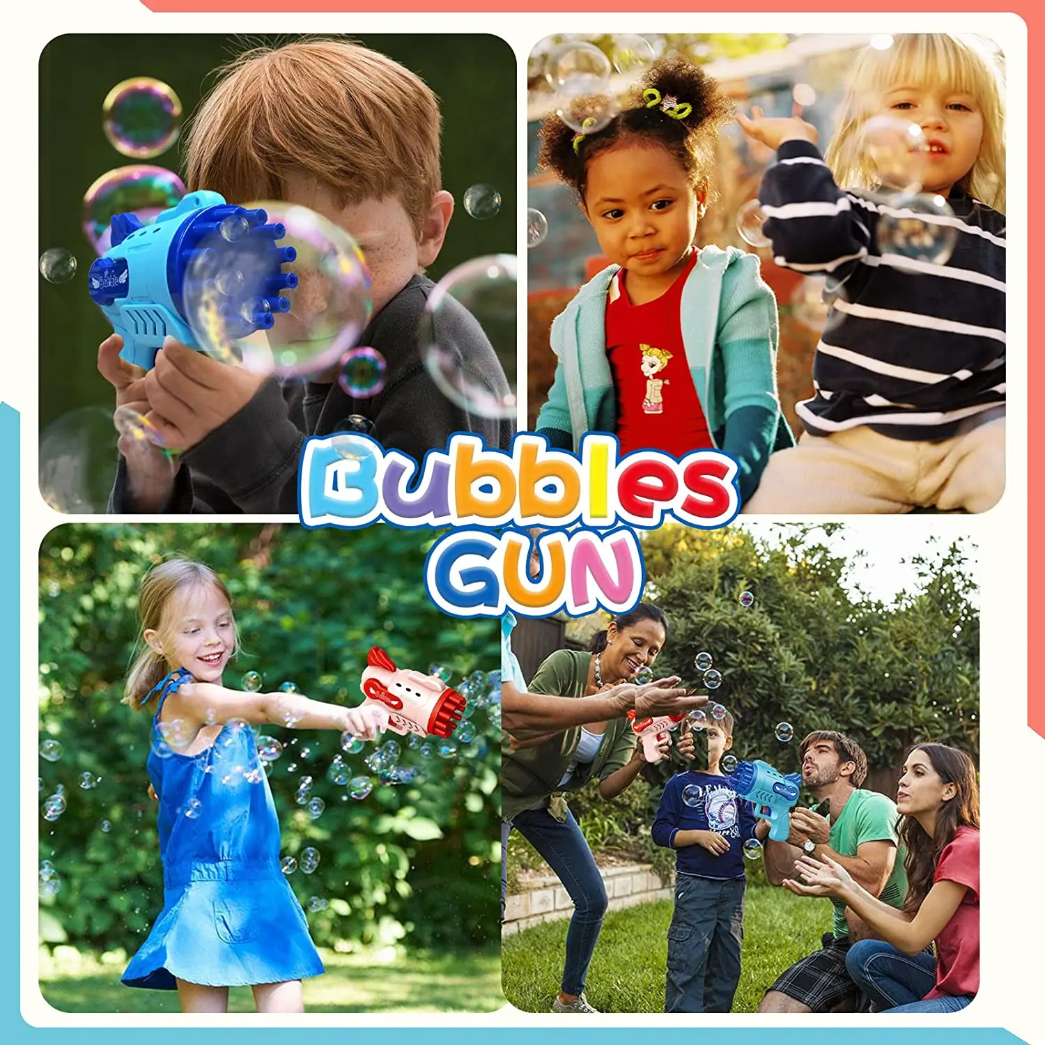 2022 Small Automatic Gatling Electric Bubble Water Guns Machine Toys for Kid