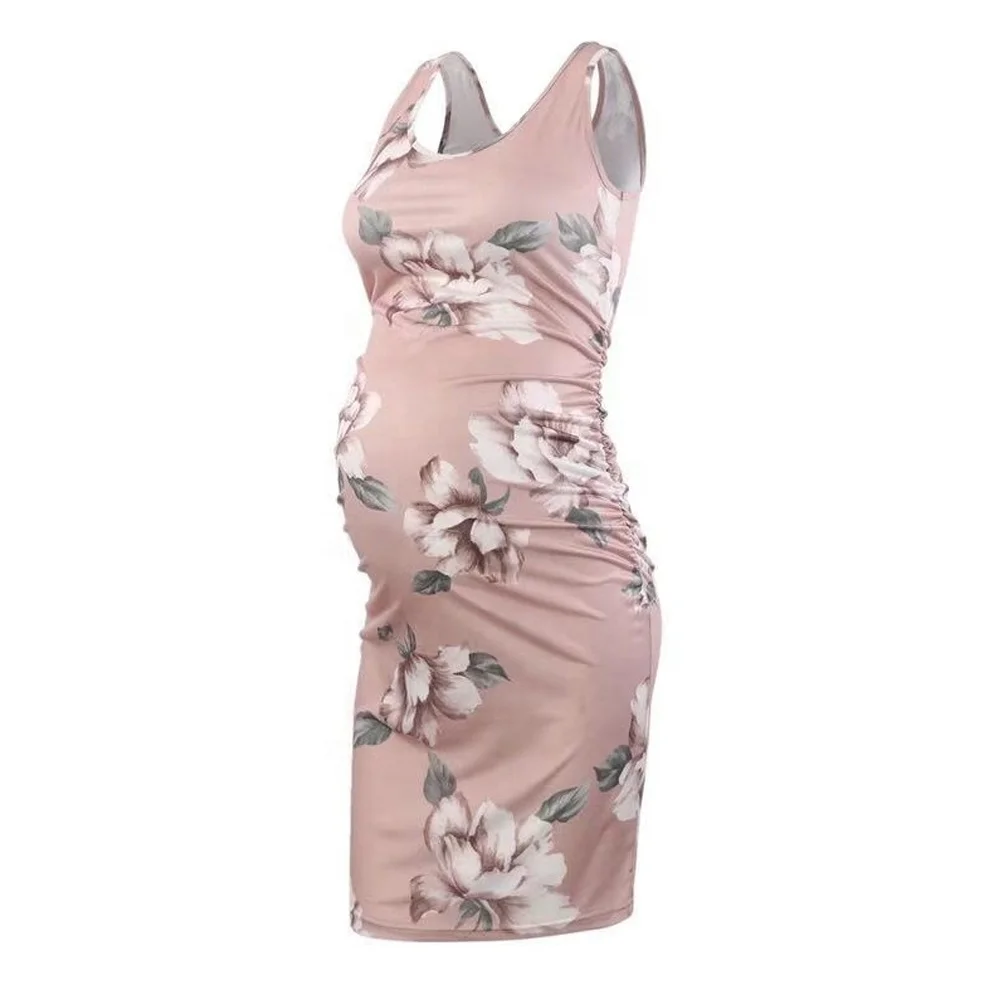 Factory custom Wholesale  summer sleeveless floral maternity sleep wear maternity sleeping night dresses