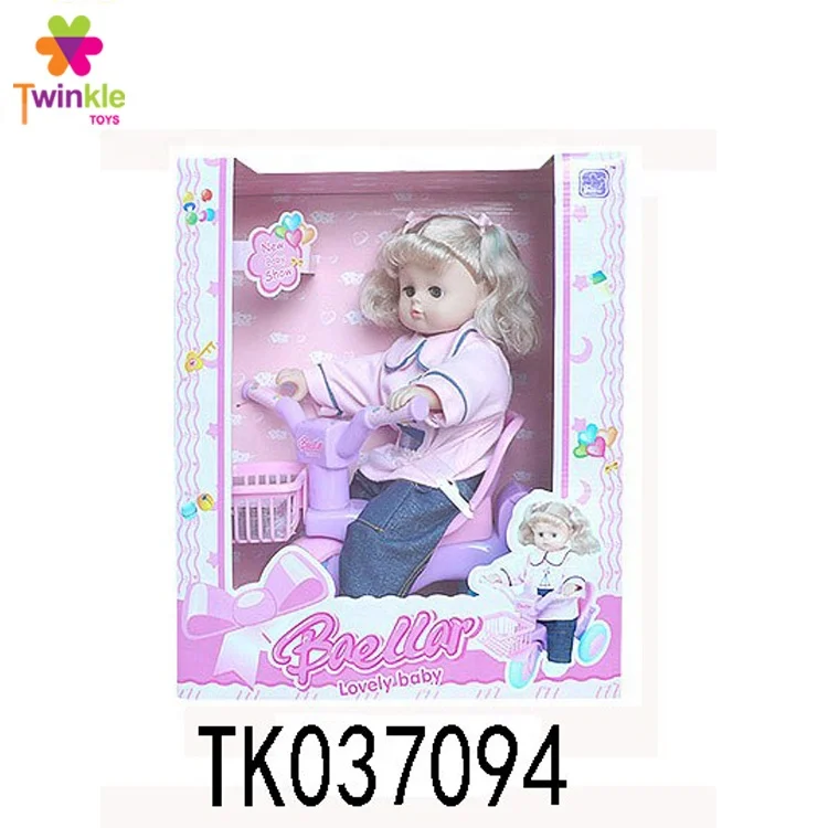 15 inch vinyl reborn doll kits girl toys ride bike singing baby doll