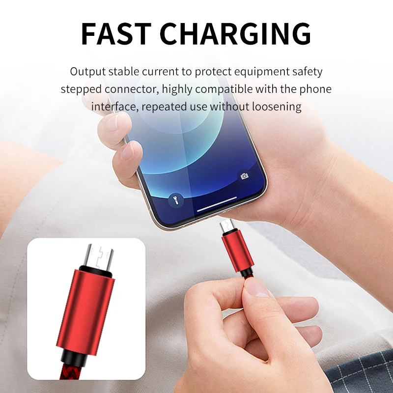 Wholesale charging cable nylon braided aluminum alloy usb cable mobile phone fast charging usb data cable type C