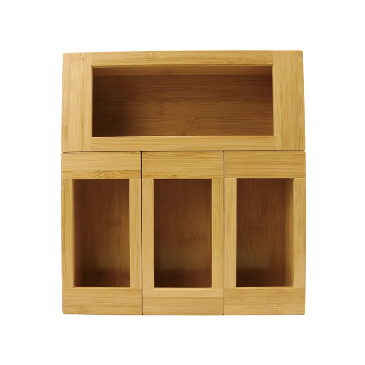 Kitchen Use Plastic Bags Sealed Bags For Separation Classification Bamboo Storage Box With Lid Can Be Freely Combined