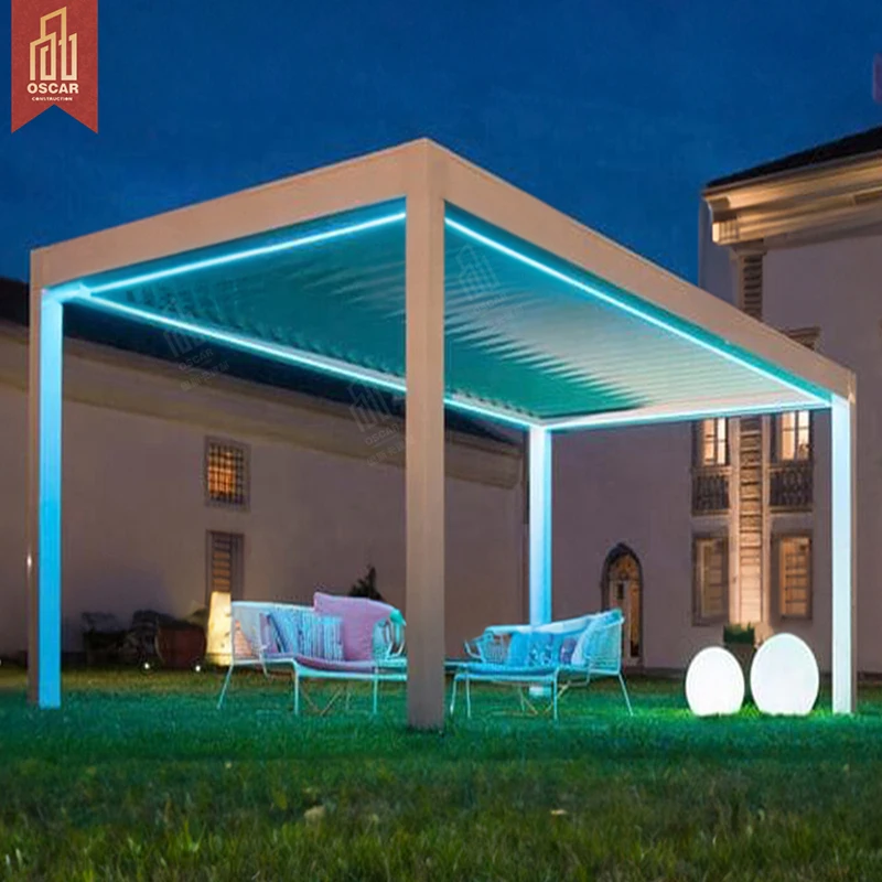 Retractable Tent Glass House Pavilion Shed Dedicated to Manual Aluminum Alloy Pergola