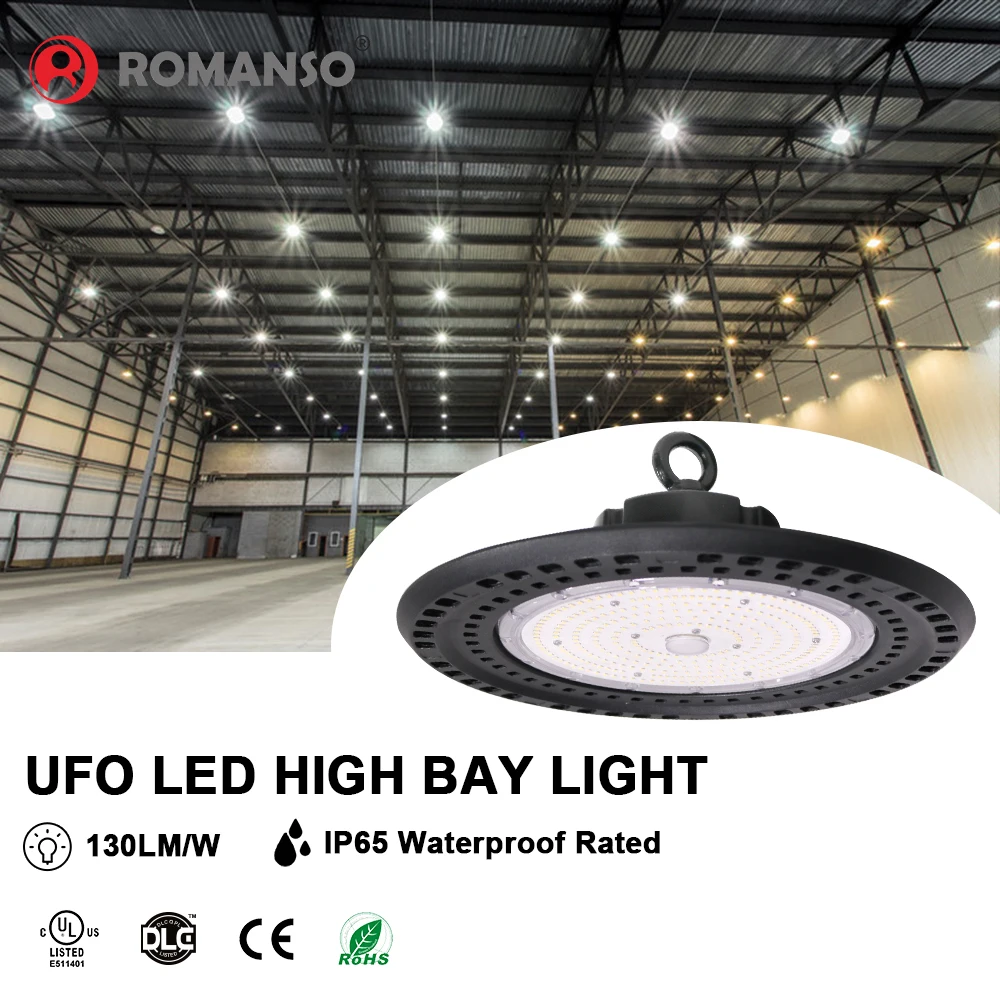  LED UFO High Bay Lighting 100 Вт 150 200 240 Ip65 Водонепроницаемый хит продаж UL DLC перечисленные лампы высокого залива НЛО
