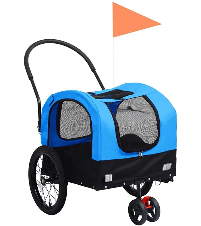 2-in1bike pet trailer dog stroller steel frame