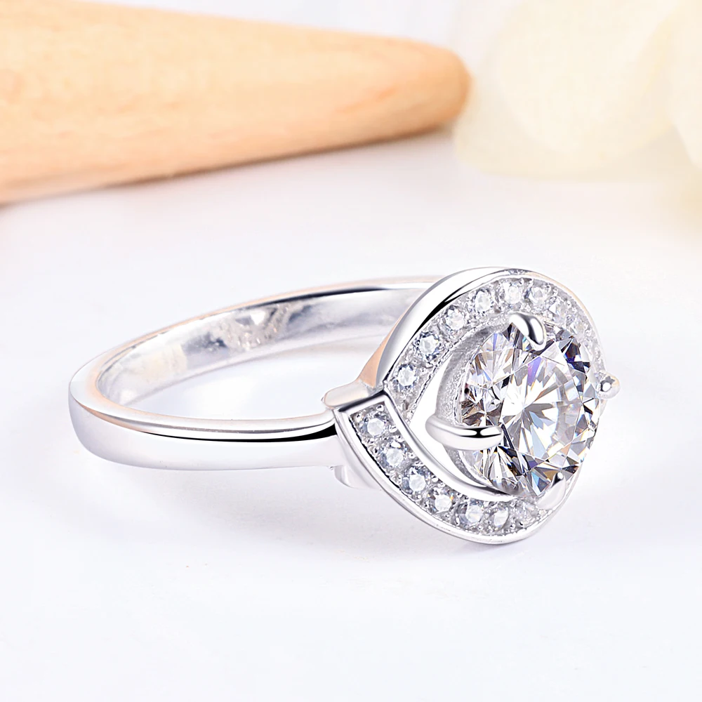 Tonglin Custom S925 CZ Sterling Silver Ring Set Plating Cubic Zirconia Gemstone Women 925 Silver Rings