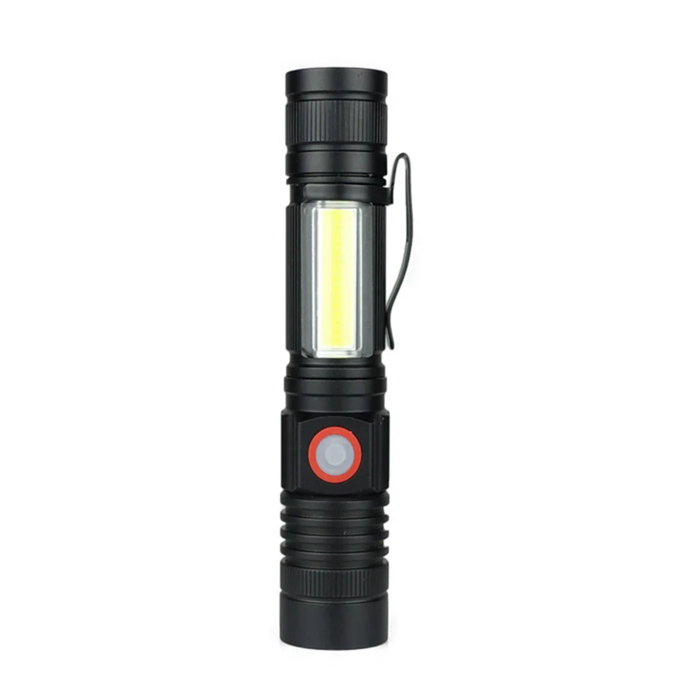 2022 New handy sturdy T6+COB 2 in 1 tactical zoom glare led flashlight TYPE-C rechargeable long range magnetic led torch