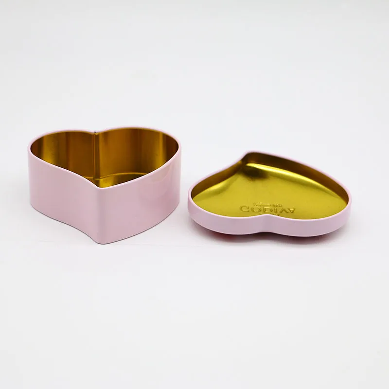 High Quality Heart-Shaped Tinplate Metal Jars Tin Food Tea Cake & Jewelry Packaging Low Price Christmas Cookie & Chocolate Can