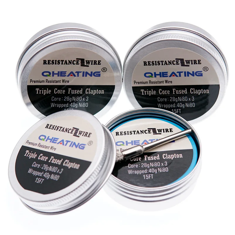 Готовый провод Tri-core fused clapton 3 * 28GA + 40GA coil wire vape ni80 большой