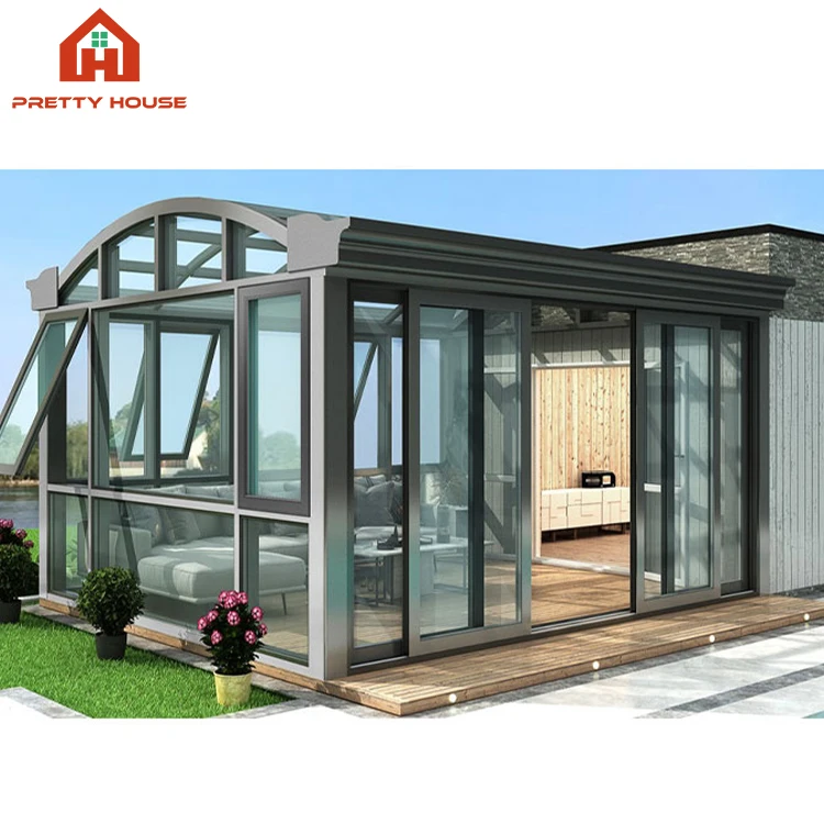 Gable roof design garden supplies aluminium profile winter sunroom