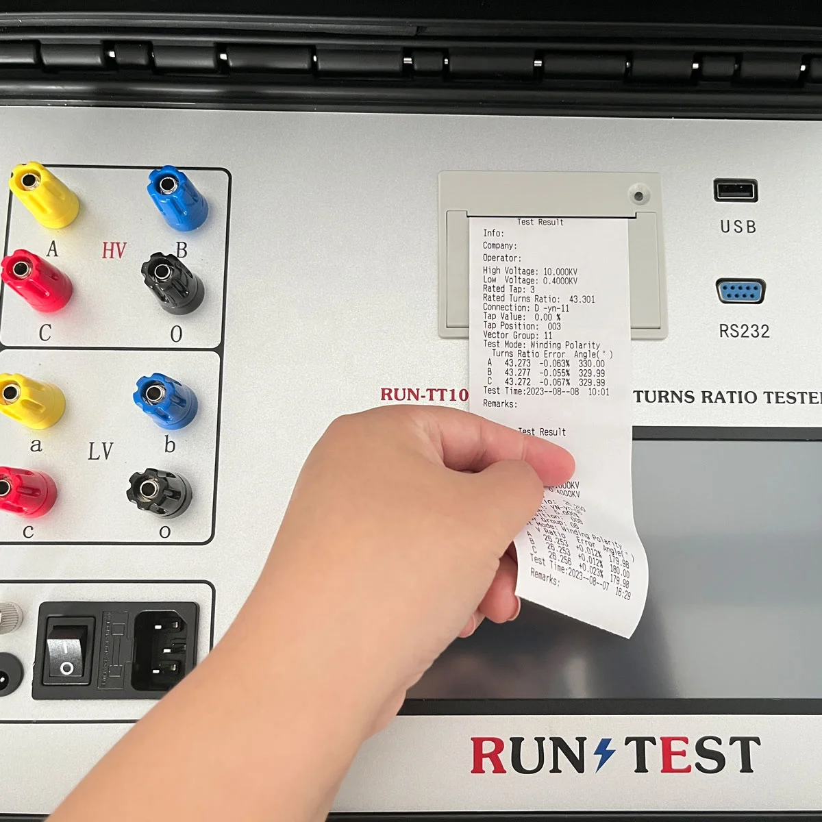 3 Phase Transformer TTR Meter Transformer Polarity CT Turns Ratio Tester
