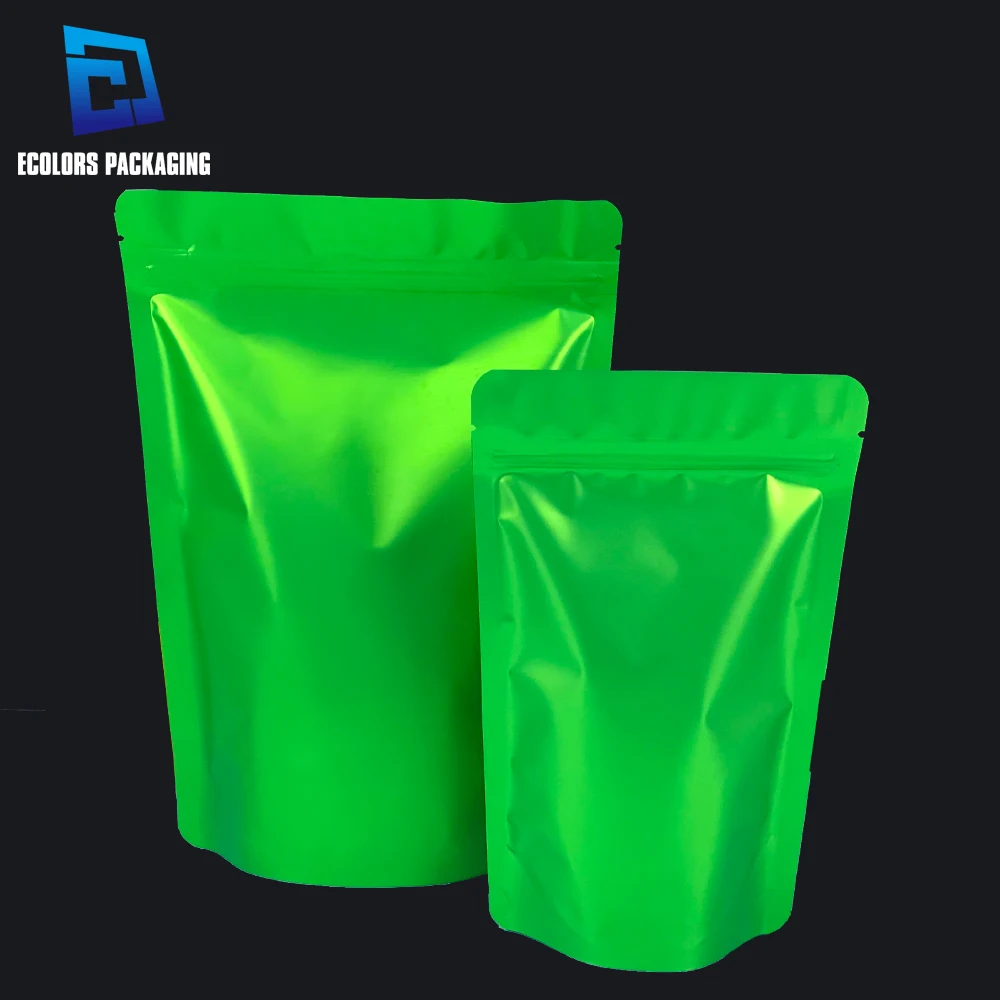Multicolor Wholesale Plastic Snack Candy Food Packaging Resealable Doypack Bag Matte Metallic Stand Up Zipper Pouches