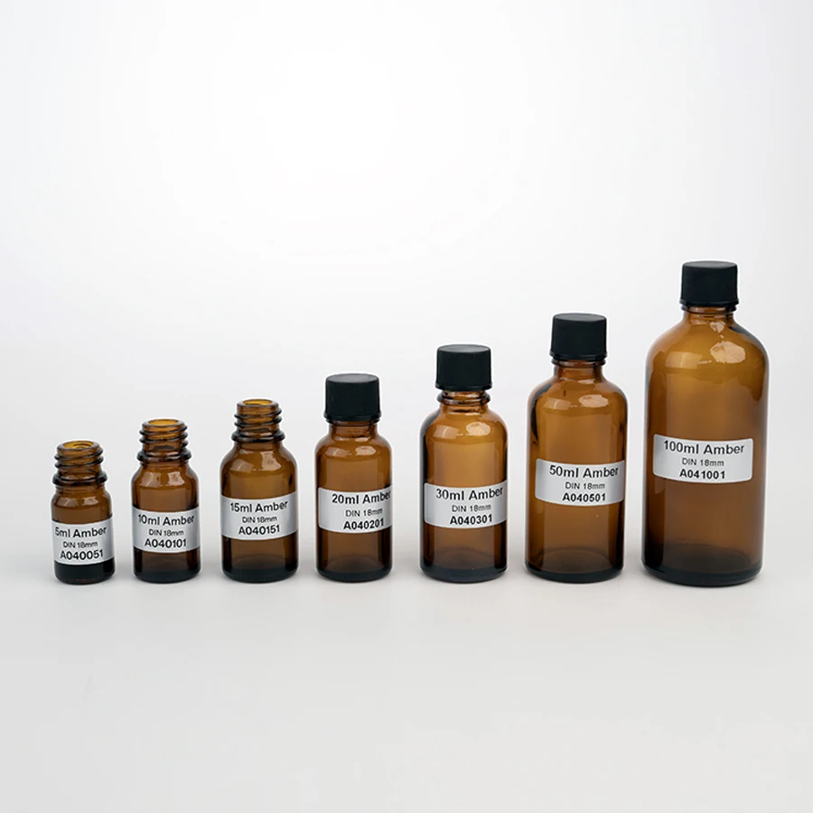 Wholesale  Glass Dropper Bottle 5ml 10ml 15ml 20ml 30ml 50ml 100ml Amber Essential Oil Dropper with Screw Cap