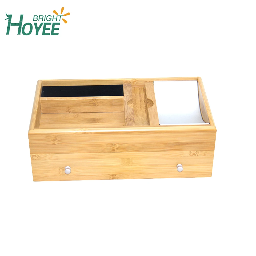 Wholesale Bamboo Desk Organizer Drawer Storage Box