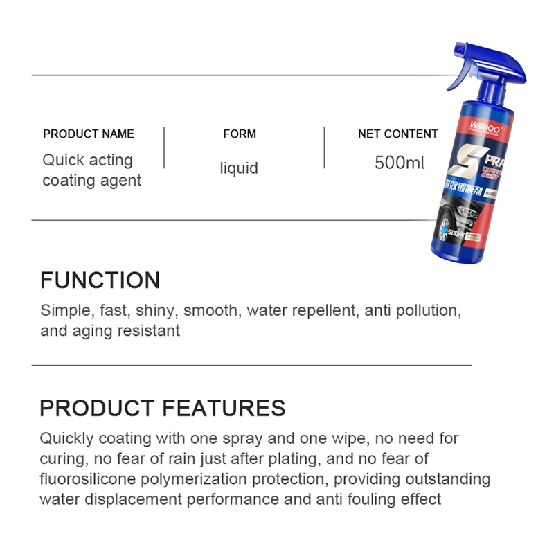 Automotive Care Automotive Cleaning Products Wax Coating Spraying Nano Ceramic Coating Wax Spraying
