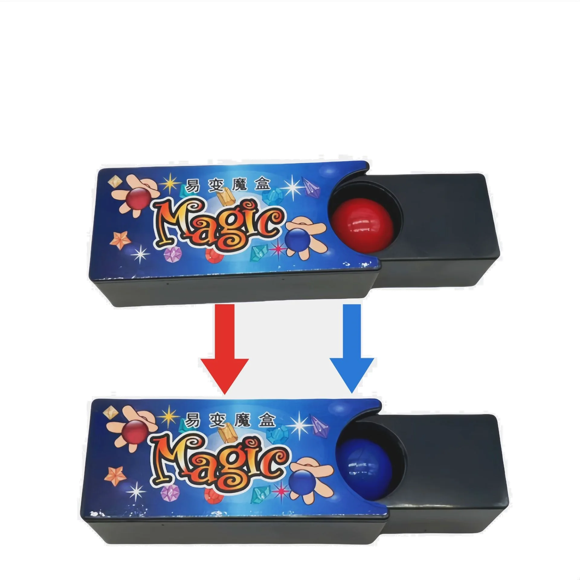 BrilliantMagic Balls Magic Case Set Change Colors Ball Trick Prop - 12.5 X 5.5 4.2 cm