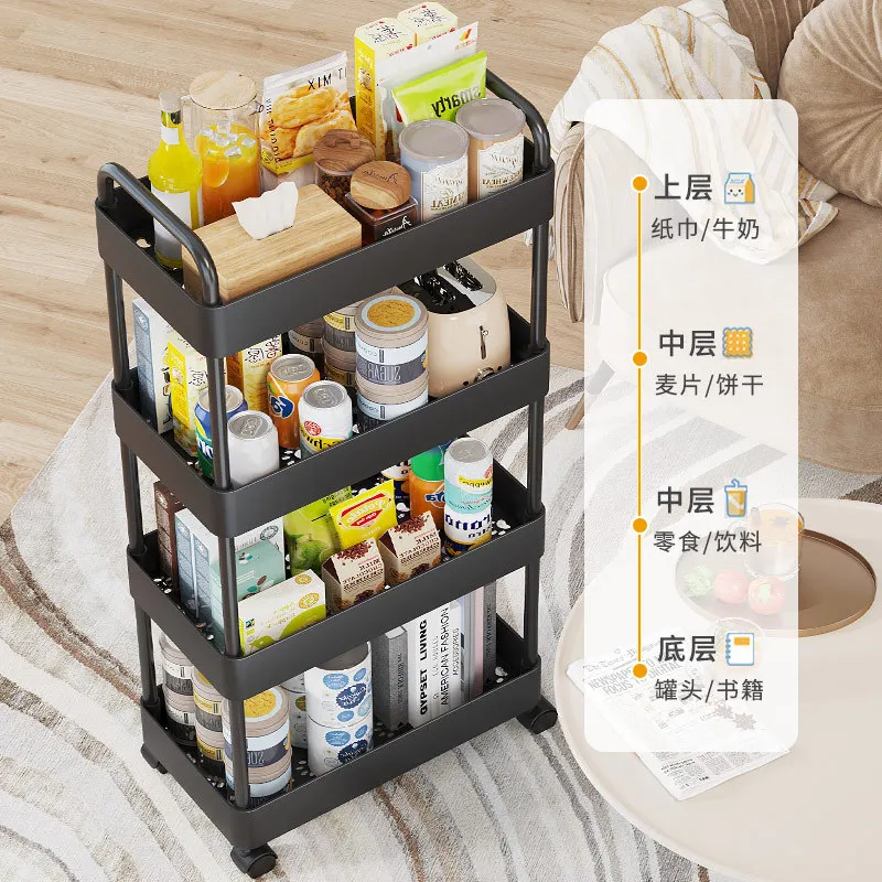 Wholesale Movable portable shelf multi-level kitchen floor mobile vegetable basket Kitchen supplies display hollow tray