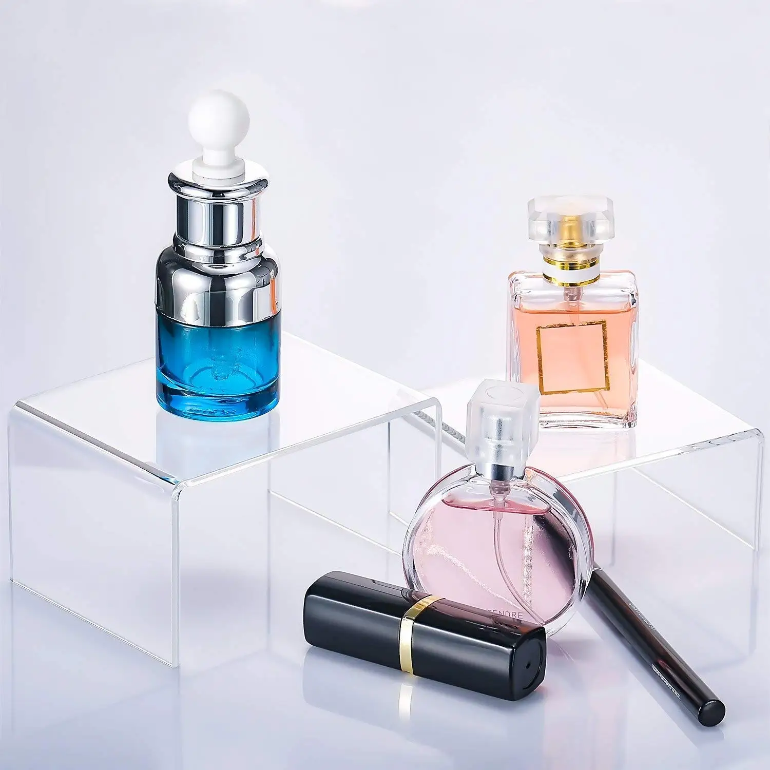 Custom Transparent Step Acrylic Cookies Dessert Display Stand Shoes Sunglasses Jewelry handbag Perfume Bottle display stand