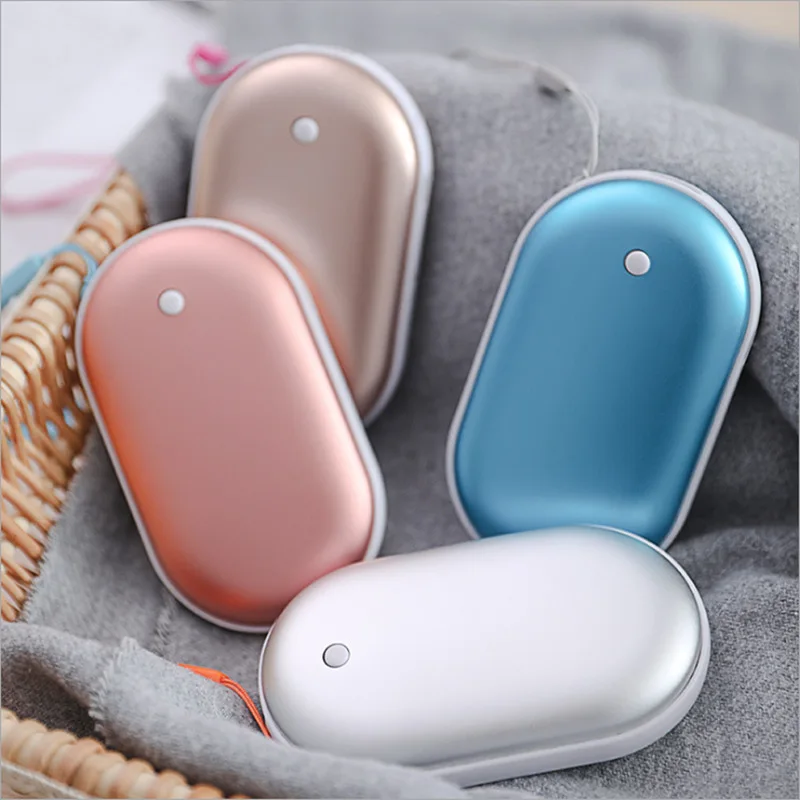 2021 New arrivals korea winter USB Rechargeable cute mini 3 colors optional USB charge pebble Exquisite charging hand warmer