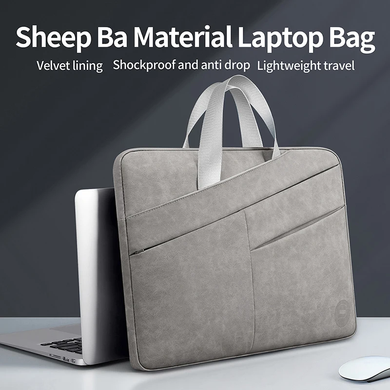 BUBM Lightweight Waterproof Anti-Theft Laptop Sleeve Case Pu Material Unisex Multi-Functional Notebook Business Briefcase