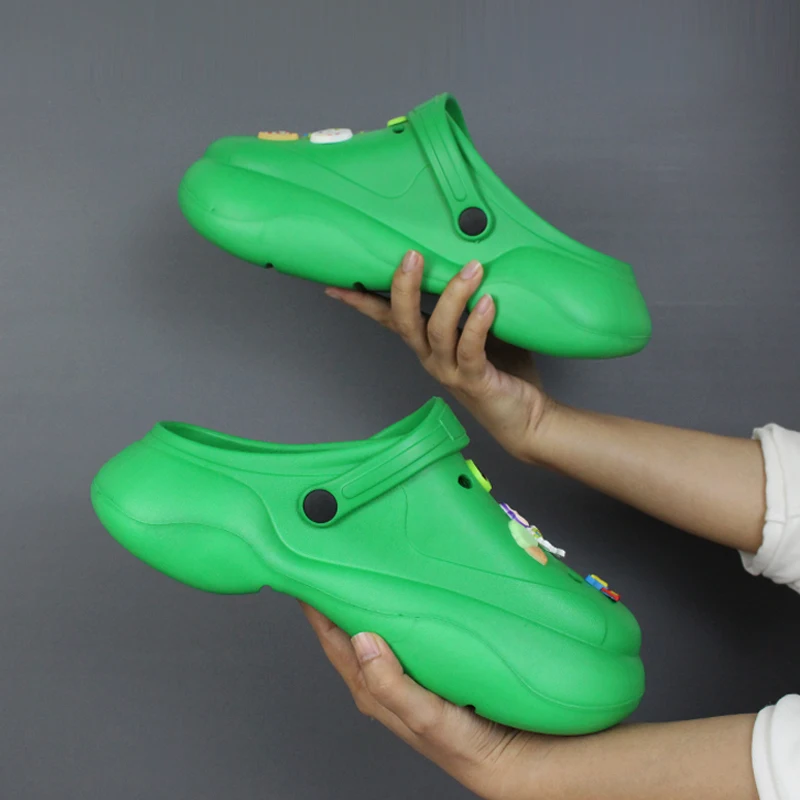 GRS Women EVA Wedge EVA comfortable clog pillow fashion clog Thick soled clog with charms