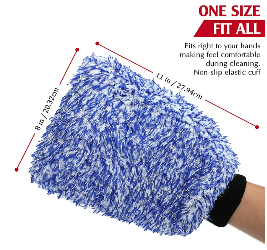 Car detailing wash mitt Custom Logo Microfiber Car Washing Mitt Microfiber Material Car Wash Mitt Gloves
