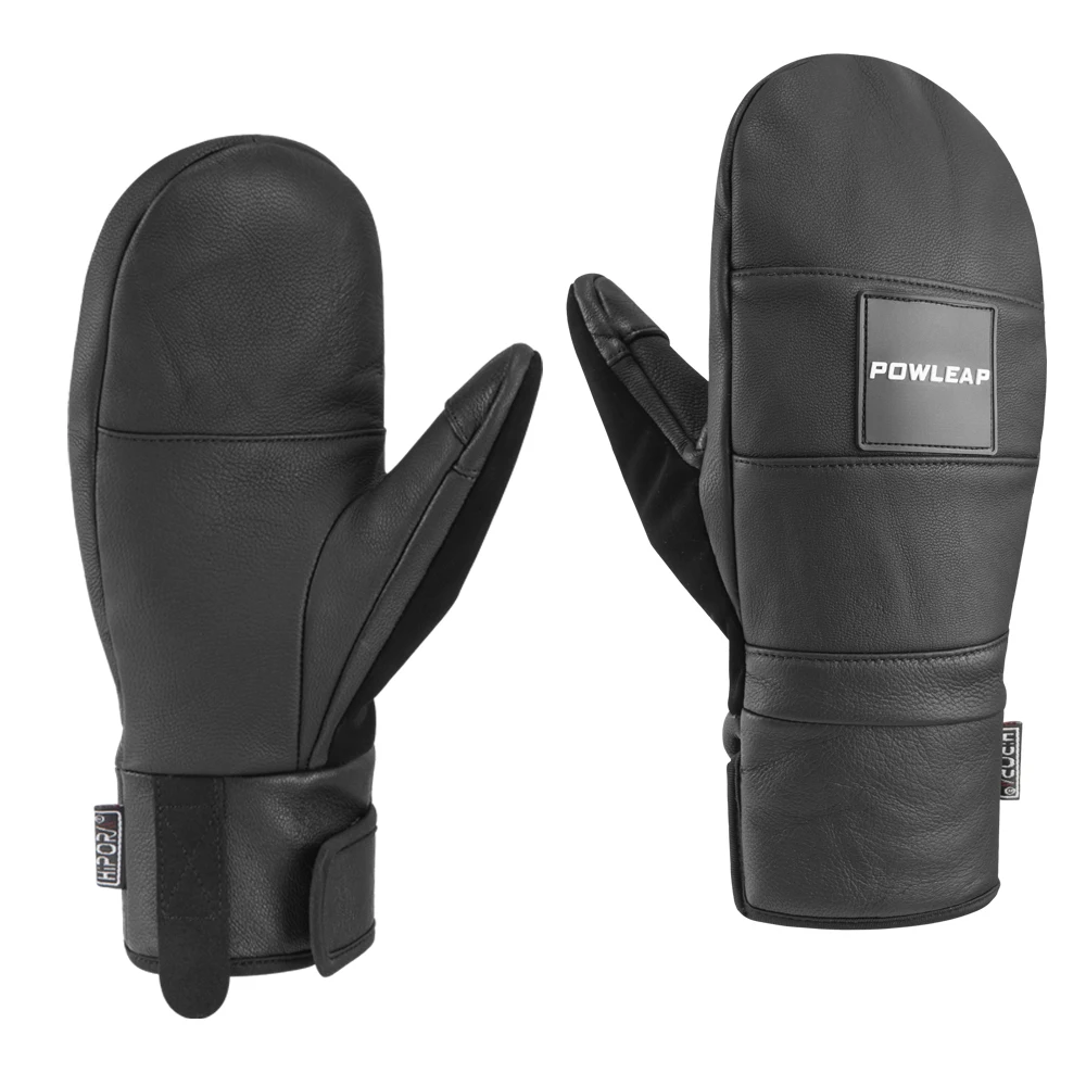 Men Full Finger Winter Warm Mittens Mountain Climbing Skid Waterproof Touch Screen Leather Sports Outdoor Ski Racing Gloves