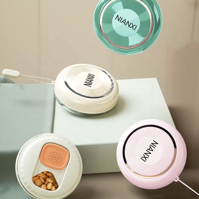 Plastic Pill Box Medicine Holder Dispenser Travel Smart Portable 4 Compartment Pills Storage Case Holder