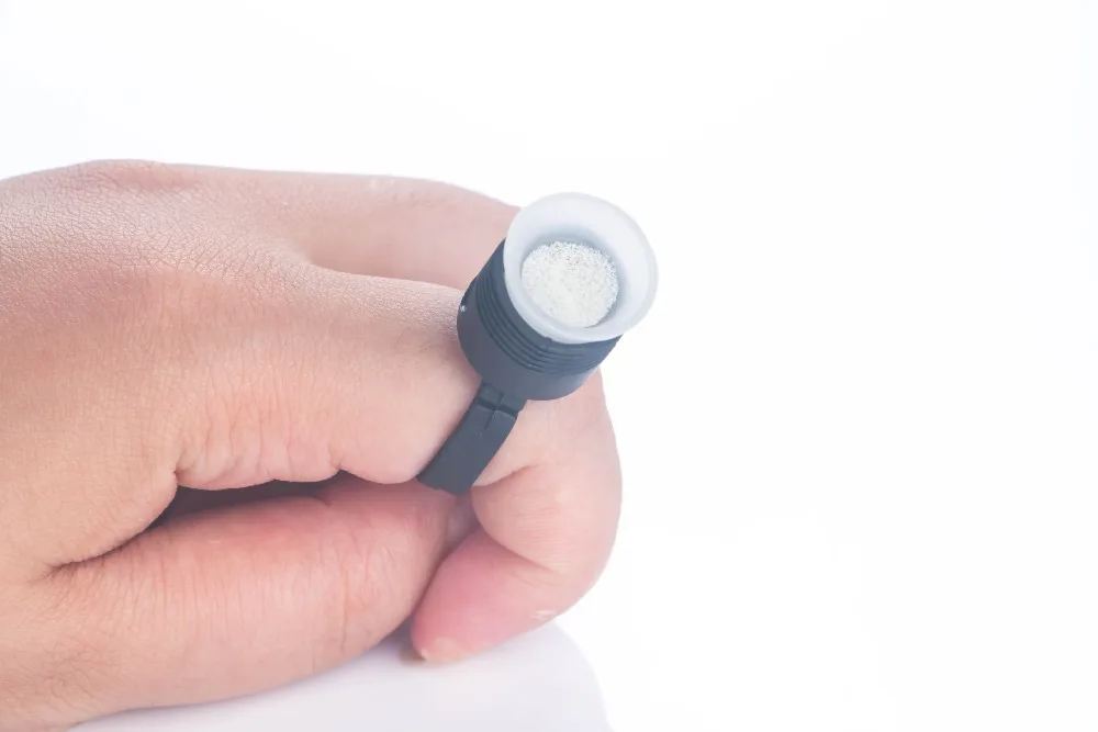 Disposable Permanent Makeup Ink Ring Cup And Tattoo Pigment Sponge Cup With Cap