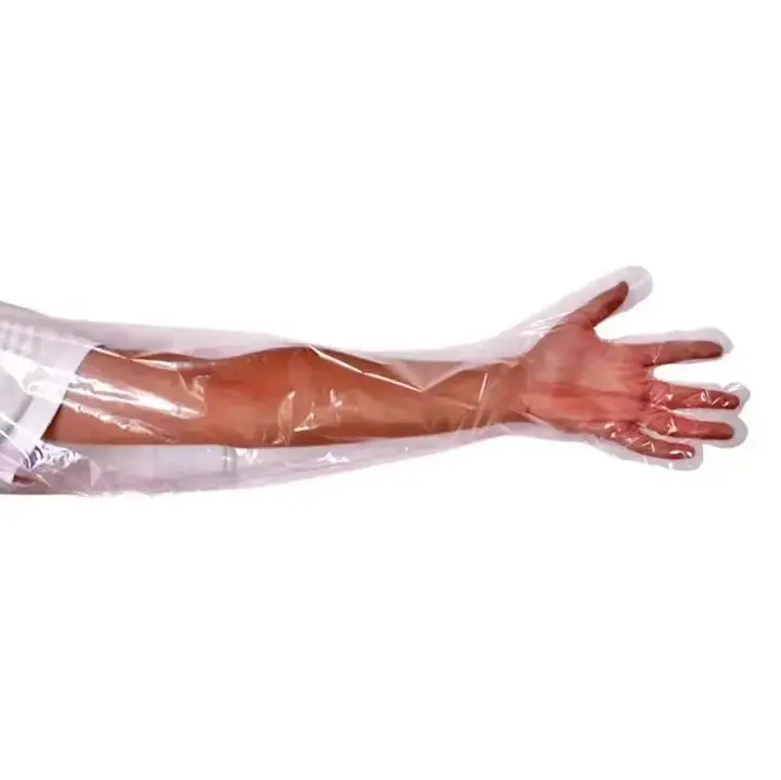 Clear Elbow-Length Disposable Full-Arm Protective Gloves with Extended Sleeve for Enhanced Shoulder Coverage