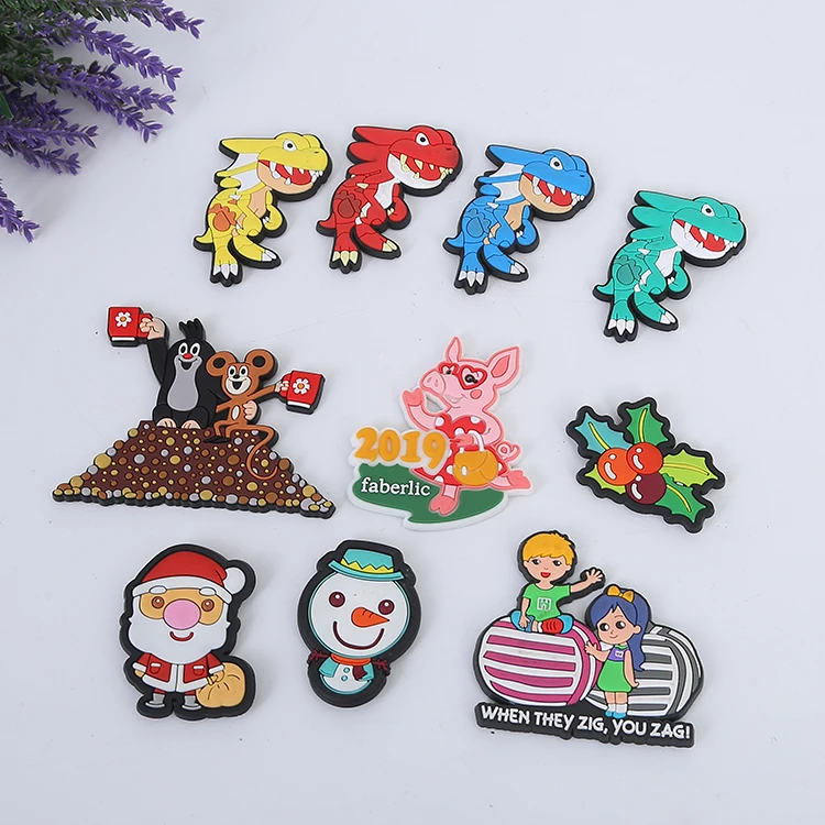 2021 popular  custom promotional cost-effective colorful 3d soft PVC  rubber silicone cartoon fridge refrigerator magnet sticker