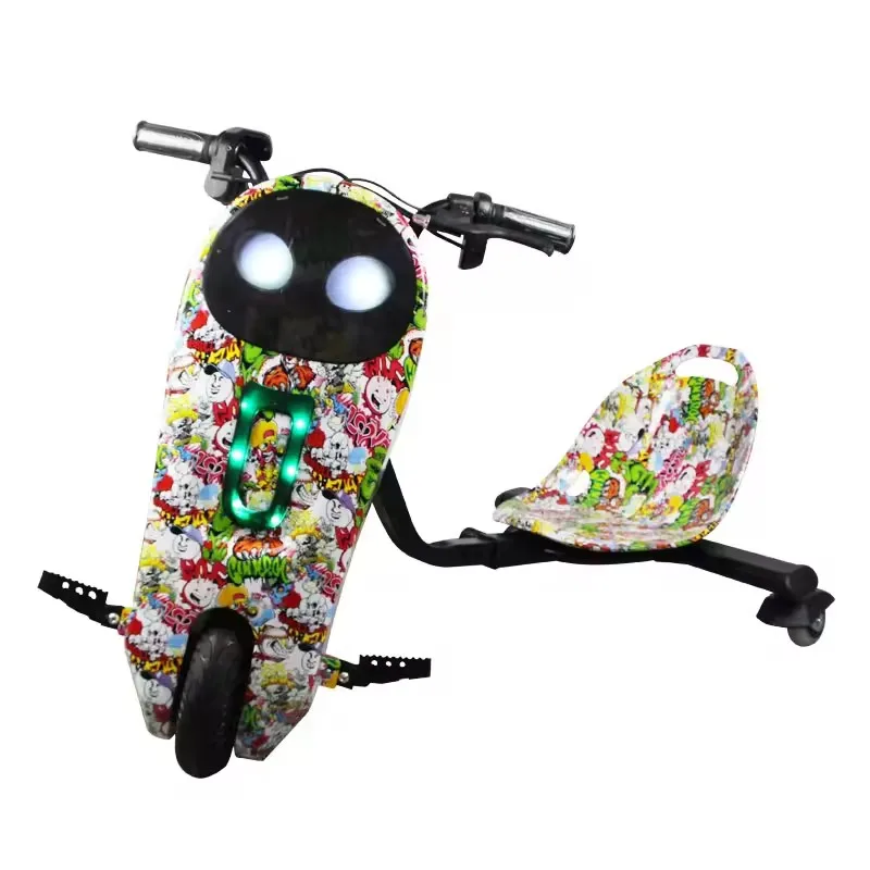 middle size factory cheap OEM Length Adjusted Adults 3 wheel electric 360 drifting scooter drift trike go kart toys