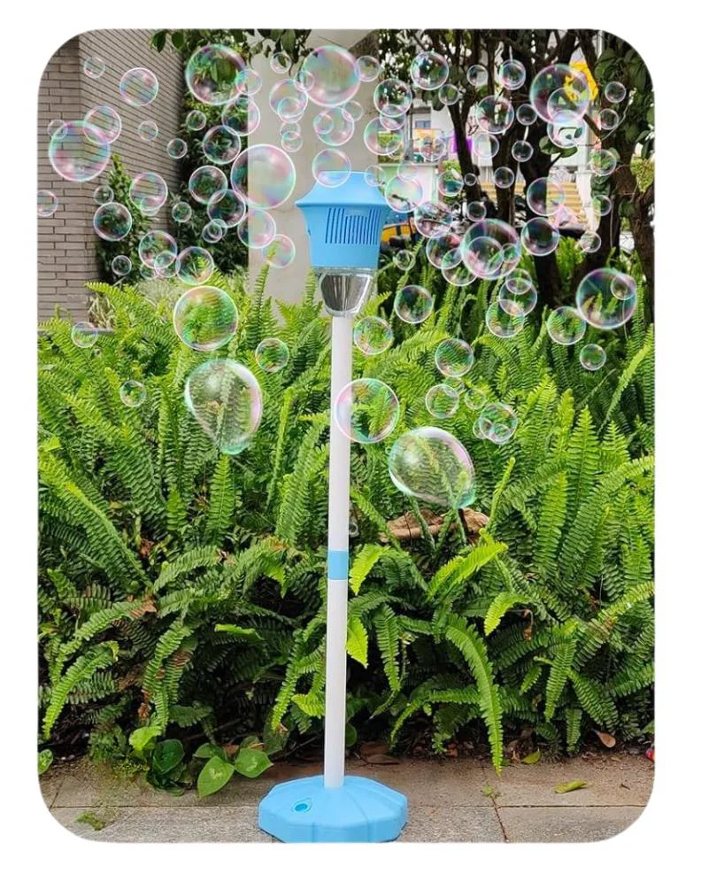Automatic 47-Inch Vertical Bubble Machine with Lights Plastic Battery-powered Bubble Maker for Outdoor Parties