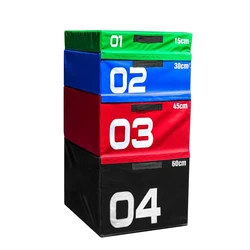 Guli Fitness Gym Equipment Cross Fitness Soft 4 Sit Up Training Box Environment Pearl Cotton Plyometric Boxes Jump Plyo Box Set
