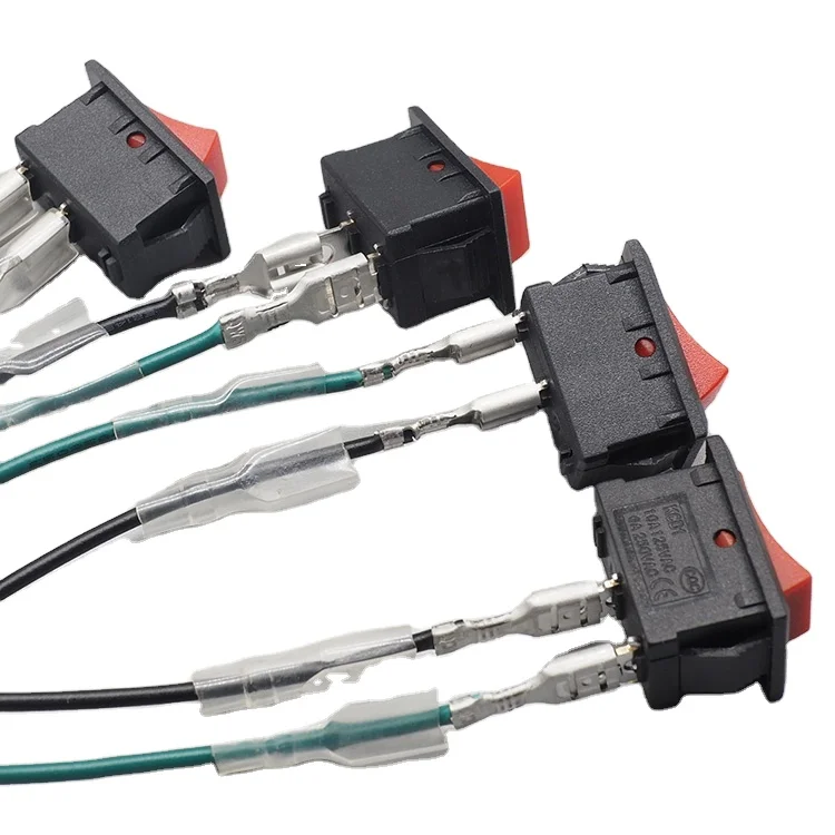 rocker switch 3 pin12v 20a waterproof rocker switch with cable