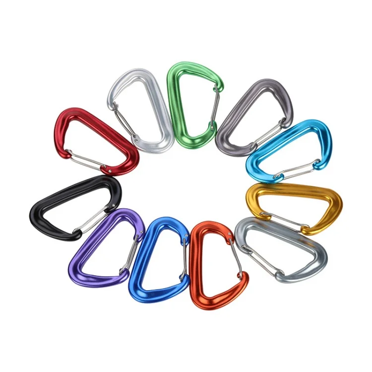 Popular 80*50mm 5KN/12KN Aviation Aluminum Alloy Wire D  Carabiner Hooks for Hammock Backpack Hiking Outfdoor Climbing Swing