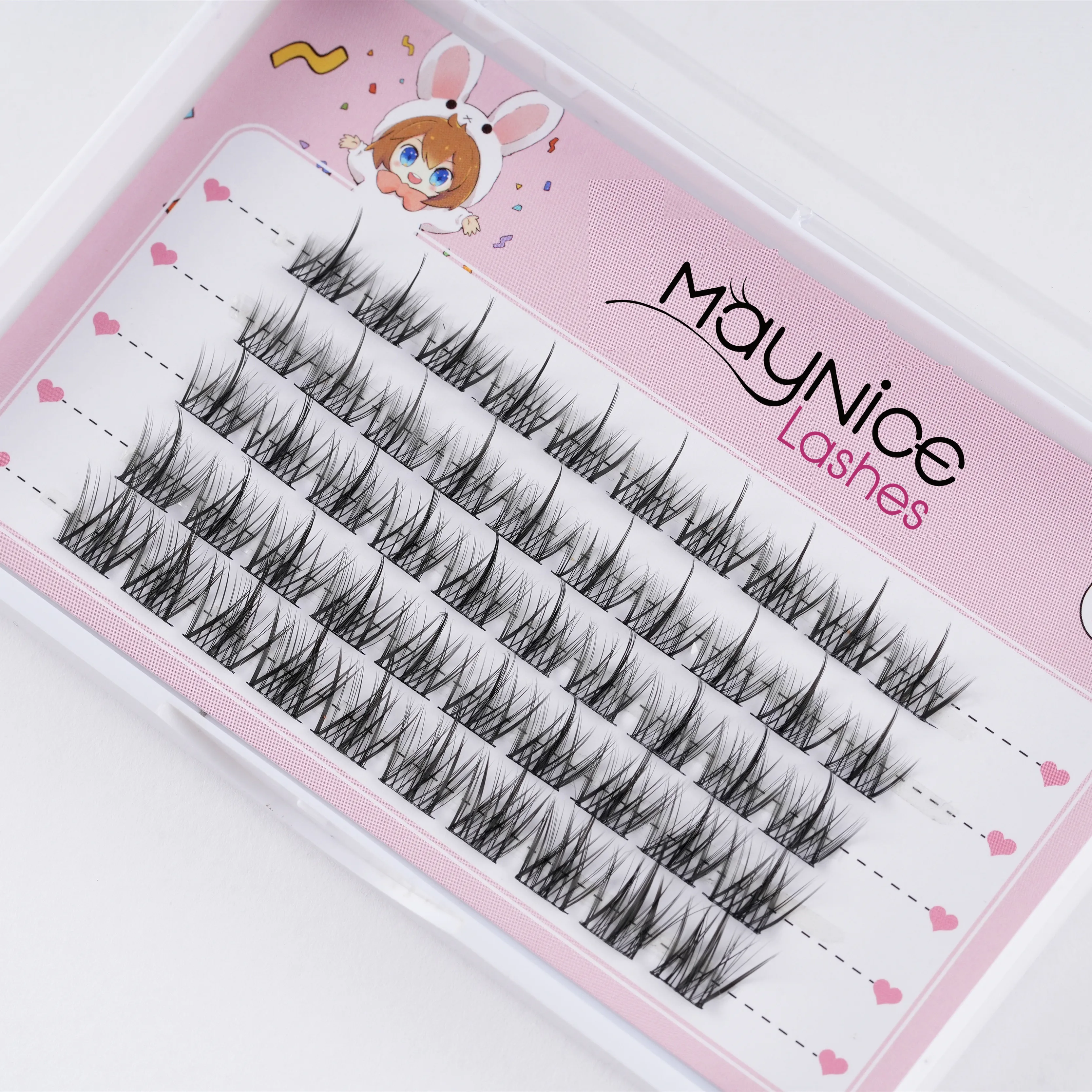 Factory Wholesale Self Adhesive Silk Lashes Faux Mink Diy Cluster Eyelash Press On Lashes Extension Set For At Home Lash Diy