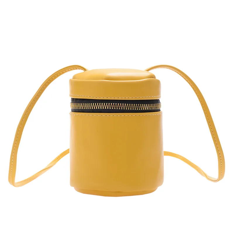 Candy Color Baby Girls Bucket Shoulder Bag Cute Children Coin Purse Handbags Pu Leather Princess Chain Small Crossbody Bags