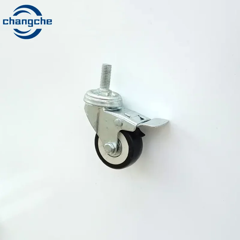 Lockable Bearing Plate Caster Wheels with Brakes 360-degree Swivel Casters for Furniture and Workbench Cart