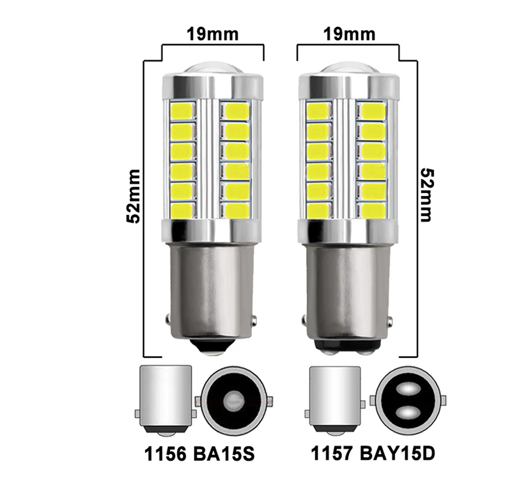 Factory Price 1156 1157 T20 T25 5630 33SMD Led Light Bulb For Car BAU15S BA15S 7440 Turn Signal Reverse Brake Backup Tail Light