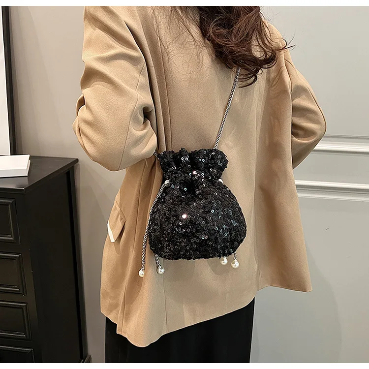 Women Bling Mini Luxury Fashion Handbags Crossbody Shoulder Handbag Ladies Evening Bucket Bag Cute Small Women Purse