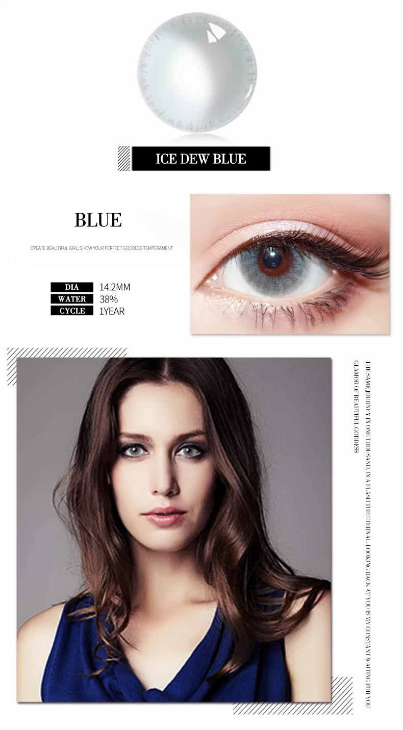 2021 Fresh 3 Tone Colored Contact Lenses Hot Selling 14.5mm Circle Soft Color Contact Lenses For Big Eye Wholesale