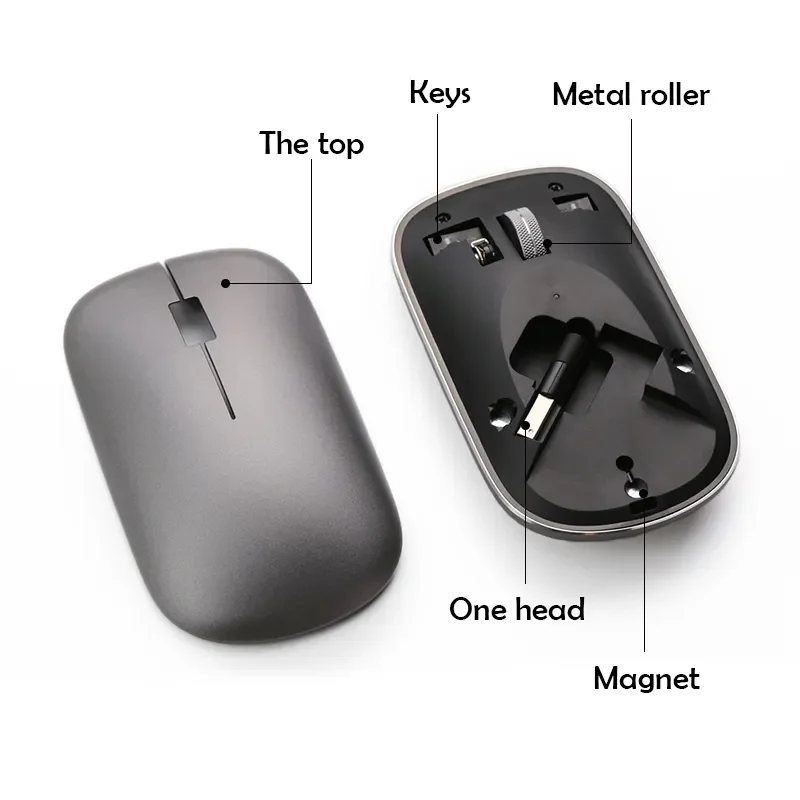 COUSO Wholesale 2.4ghz Bluetooth Custom Ergonomic Mouse Portable Ultra Thin Ergonomic Maus Rechargeable Wireless Bluetooth Mouse