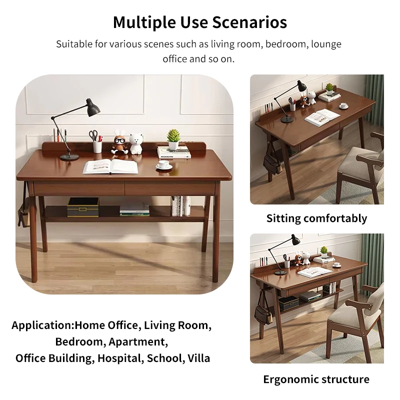 Nordic Style Solid Wood Furniture Vertical Desk Multi-color Adult Study Room Furniture Writing Tables Computer Desks
